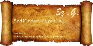 Szünder Gizella névjegykártya