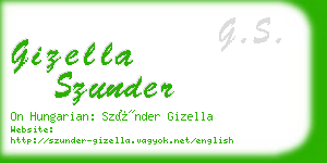 gizella szunder business card
